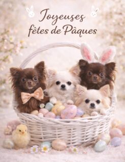 🌸🐣 Joyeuses fêtes de Pâques à tous ! 🐣🌸En ce joli week-end printanier, toute notre petite famille de Chihuahuas vous envoie une pluie de douceur, de tendresse et d’amour 💛Chez nous, l’élevage est avant tout une histoire de famille, de passion et de bien-être pour nos petits compagnons. Pâques est l’occasion parfaite pour célébrer ces instants simples, remplis de joie et de câlins.Nous espérons que cette fête vous apportera autant de bonheur que nos petits Chihuahuas nous en offrent chaque jour.Très belles fêtes de Pâques à vous et à vos proches 🐶✨#ChihuahuaPoilsLongs #ElevageFamilial #ChihuahuaLove #JoyeusesPaques #ChiotChihuahua