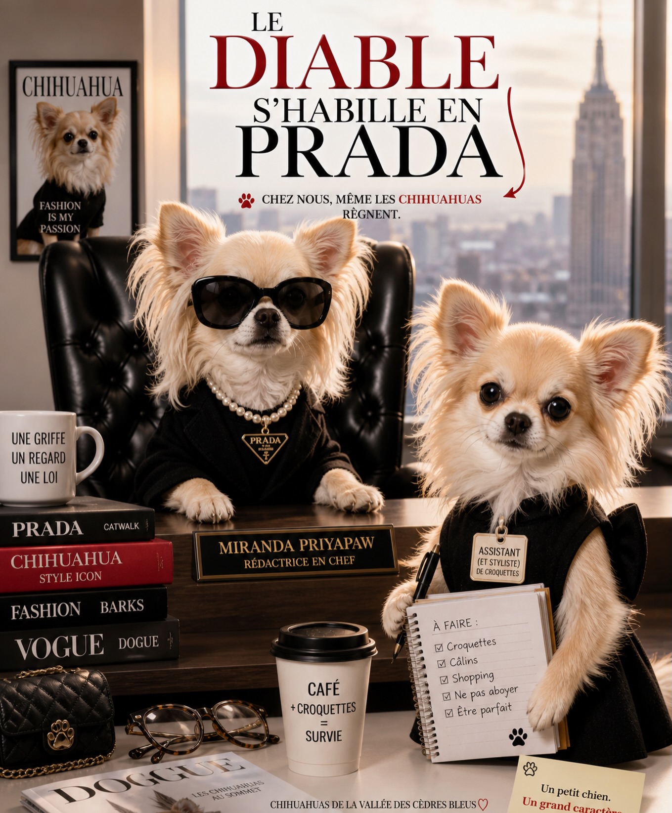 👠🐶 Cette semaine, tout le monde parle de
Le Diable s’habille en Prada …Mais chez nous, la vraie suite c’est :
Le Diable s’habille en Prada 2 : version Chihuahua.Ici :
— le canapé est son open space
— le plaid est son trône
— ton lit est officiellement le sien
— et son regard suffit à te faire obéir sans discuter2 kilos.
0 diplôme.
Mais clairement le boss de la maison. 👑🐾Les parents de Chihuahua vont comprendre… 😂👉 Dis en commentaire : qui commande vraiment chez toi ?
👉 Identifie quelqu’un qui obéit à son chien sans même s’en rendre compteChihuahuas de la Vallée des Cèdres Bleus
🌐 https://elevage-chihuahuas-lof.fr#chihuahua #chihuahualove #dogsofinstagram #chiensdefrance #eleveurcanin